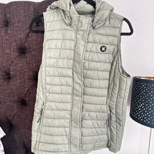 Hurley Sage Quilted Vest with Hood